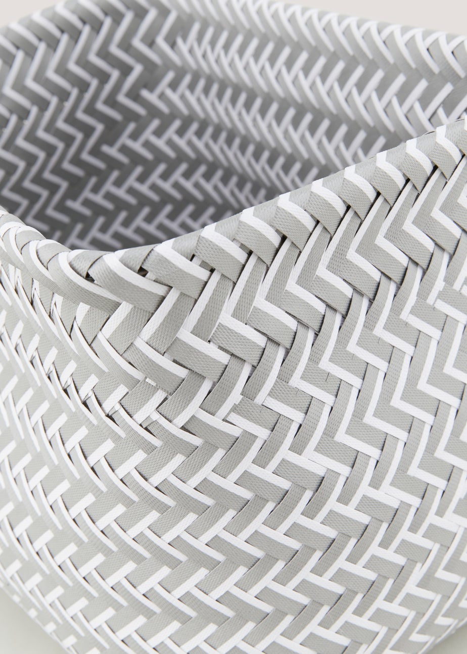 Grey Plastic Storage Basket
