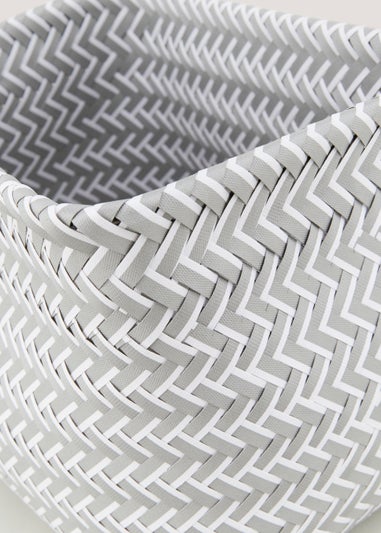 Grey Plastic Storage Basket