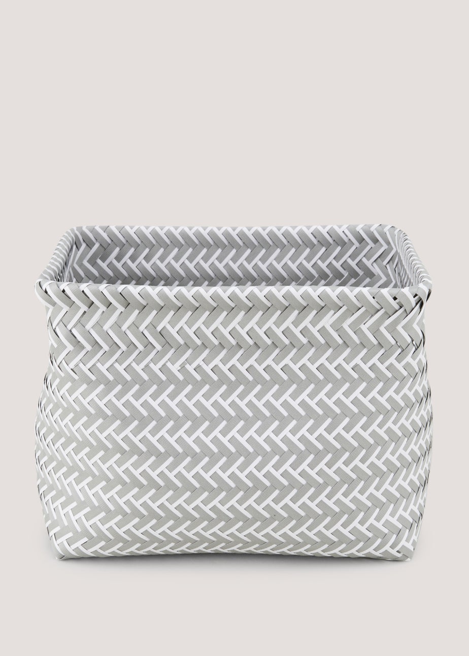 Grey Plastic Storage Basket