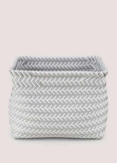 Grey Plastic Storage Basket