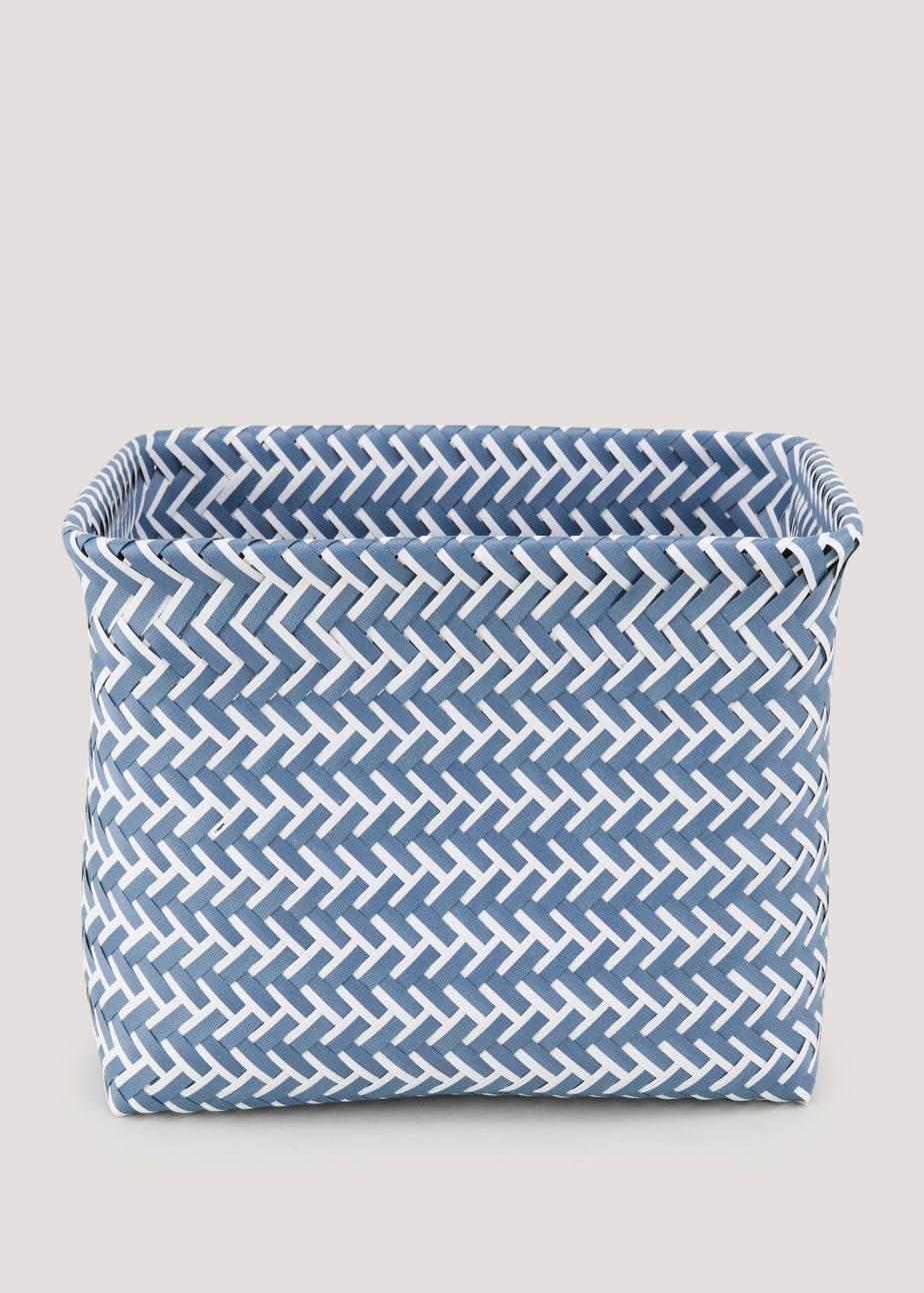 Blue Plastic Storage Basket
