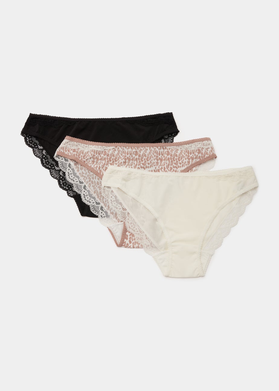 3 Pack Plain & Print Mini Knickers