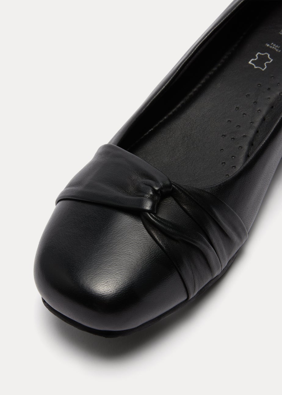 Soleflex Black Square Toe Shoes