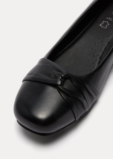 Soleflex Black Square Toe Shoes