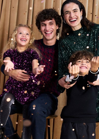 Burgundy Geo Print Crewneck Long Sleeve Jumper