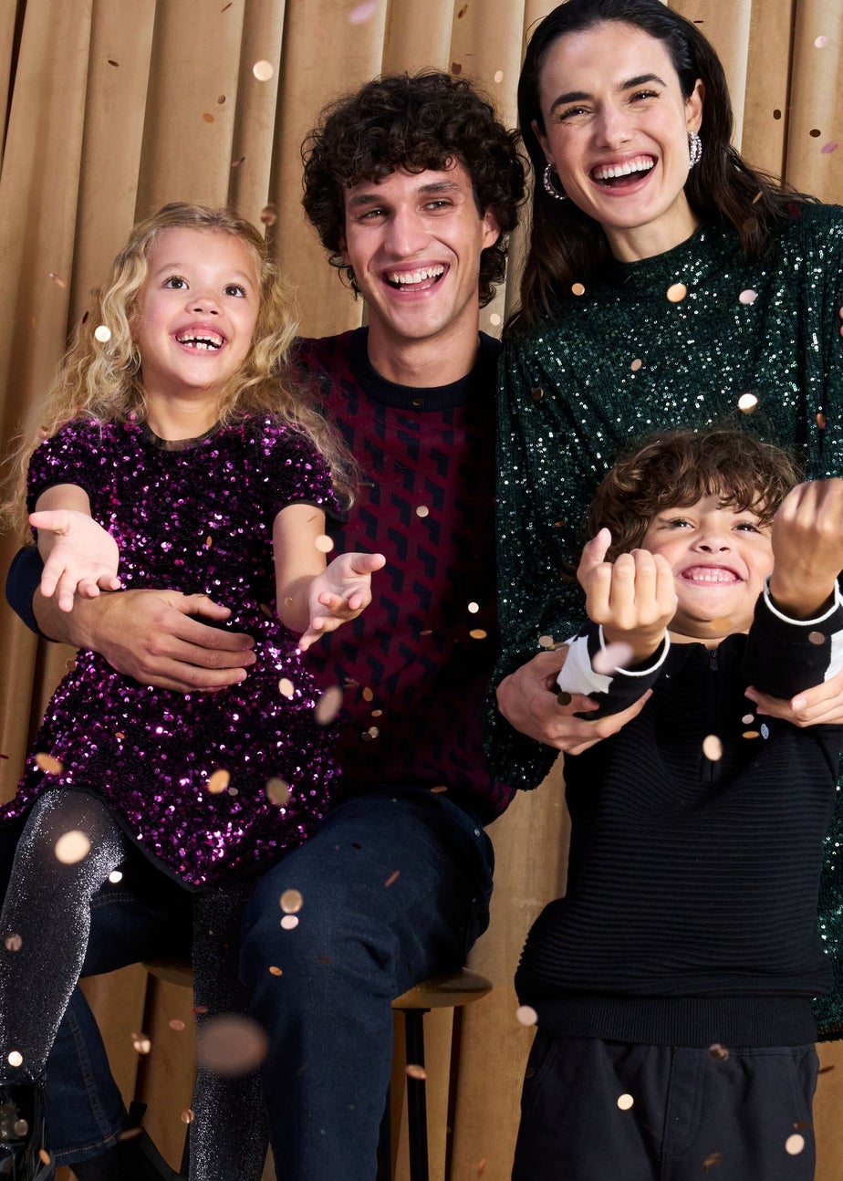 Burgundy Geo Print Crewneck Long Sleeve Jumper