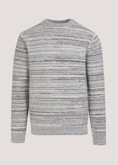 Ecru Stripe Textured Knitted Jumper