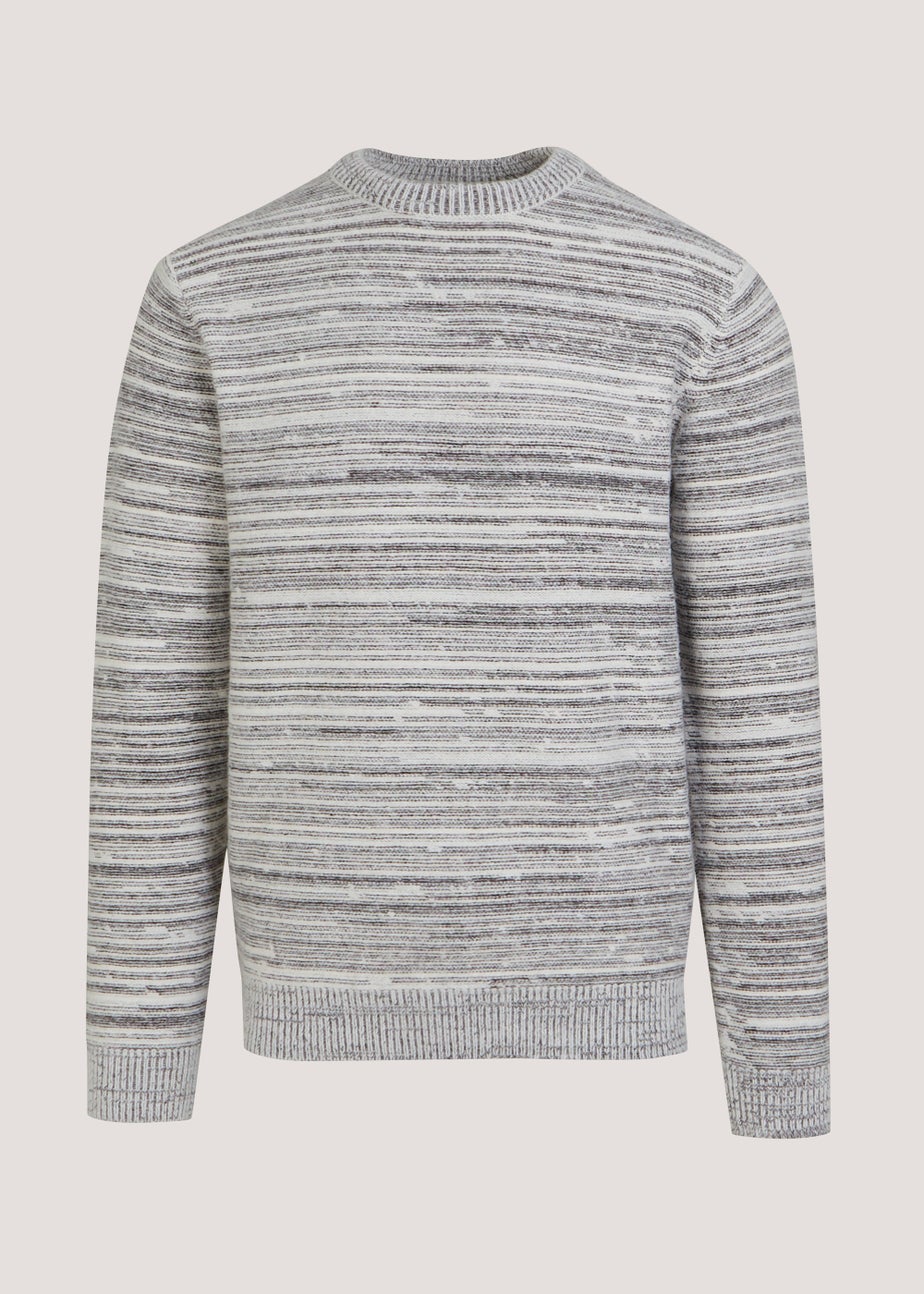 Ecru Stripe Textured Knitted Jumper