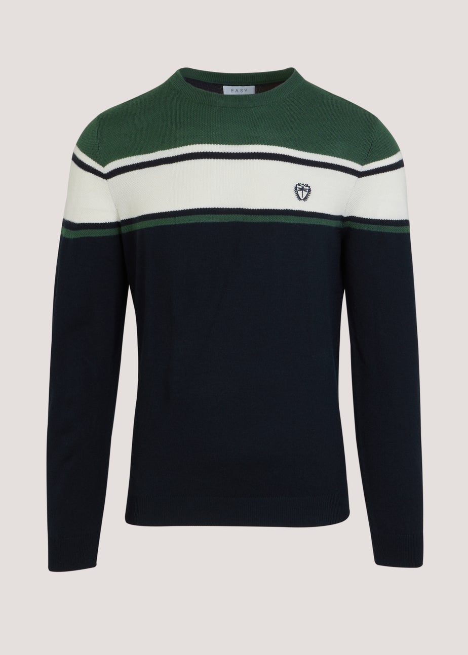 Green Block Print Soft Touch Jumper