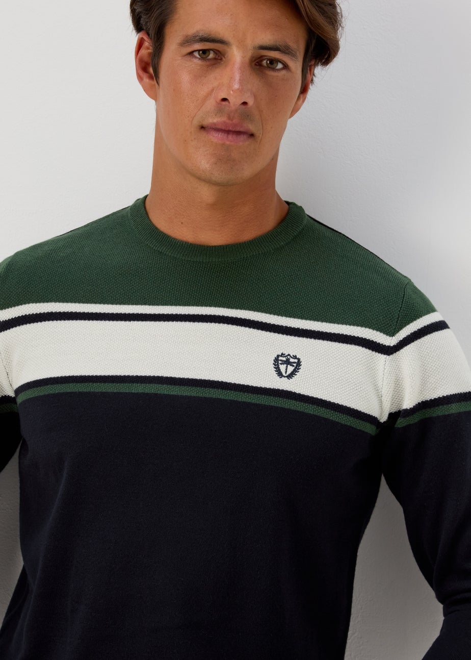 Green Block Print Soft Touch Jumper