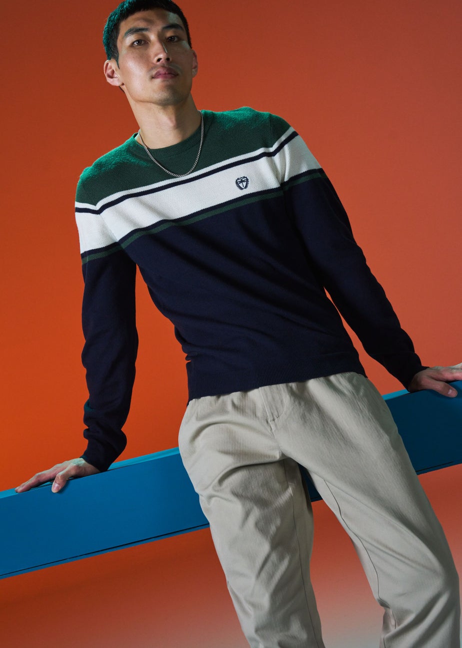 Green Block Print Soft Touch Jumper