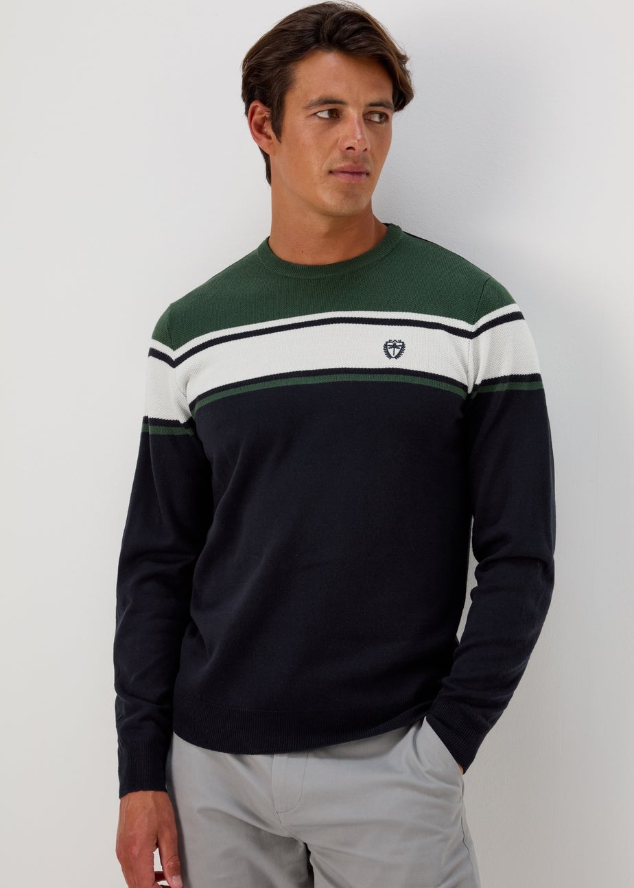 Green Block Print Soft Touch Jumper