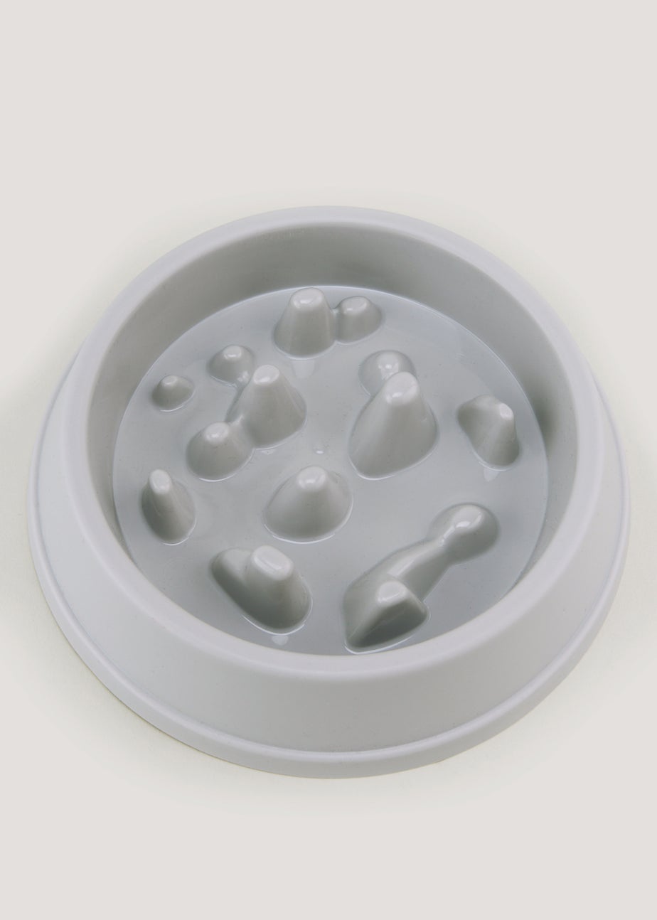 Grey Slow Feed Pet Bowl (21.5cm x 4cm)
