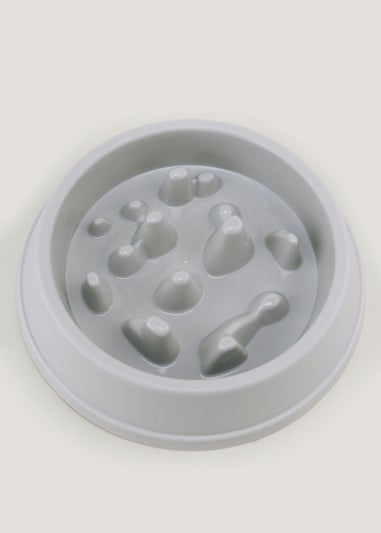 Grey Slow Feed Pet Bowl (21.5cm x 4cm)