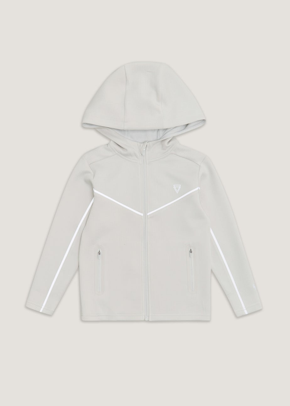 Boys Grey Zip Up Sports Hoodie (4-13yrs)