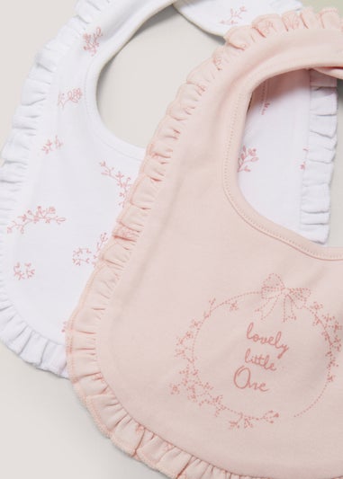 2 Pack Pink Frill Bibs