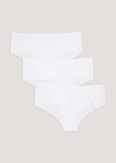 3 Pack White No VPL Short Knickers