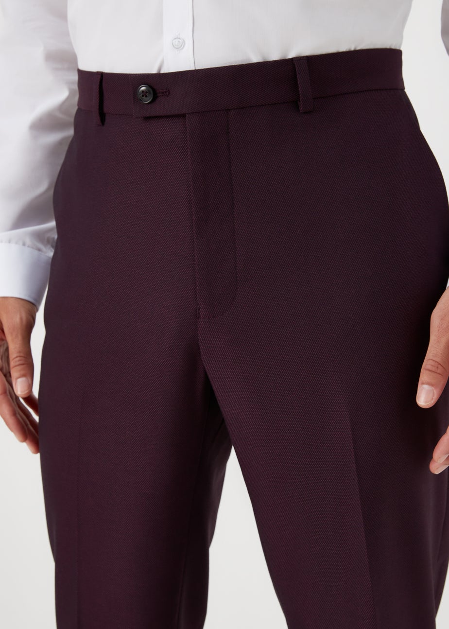 Taylor & Wright Putney Plum Slim Fit Suit Trousers