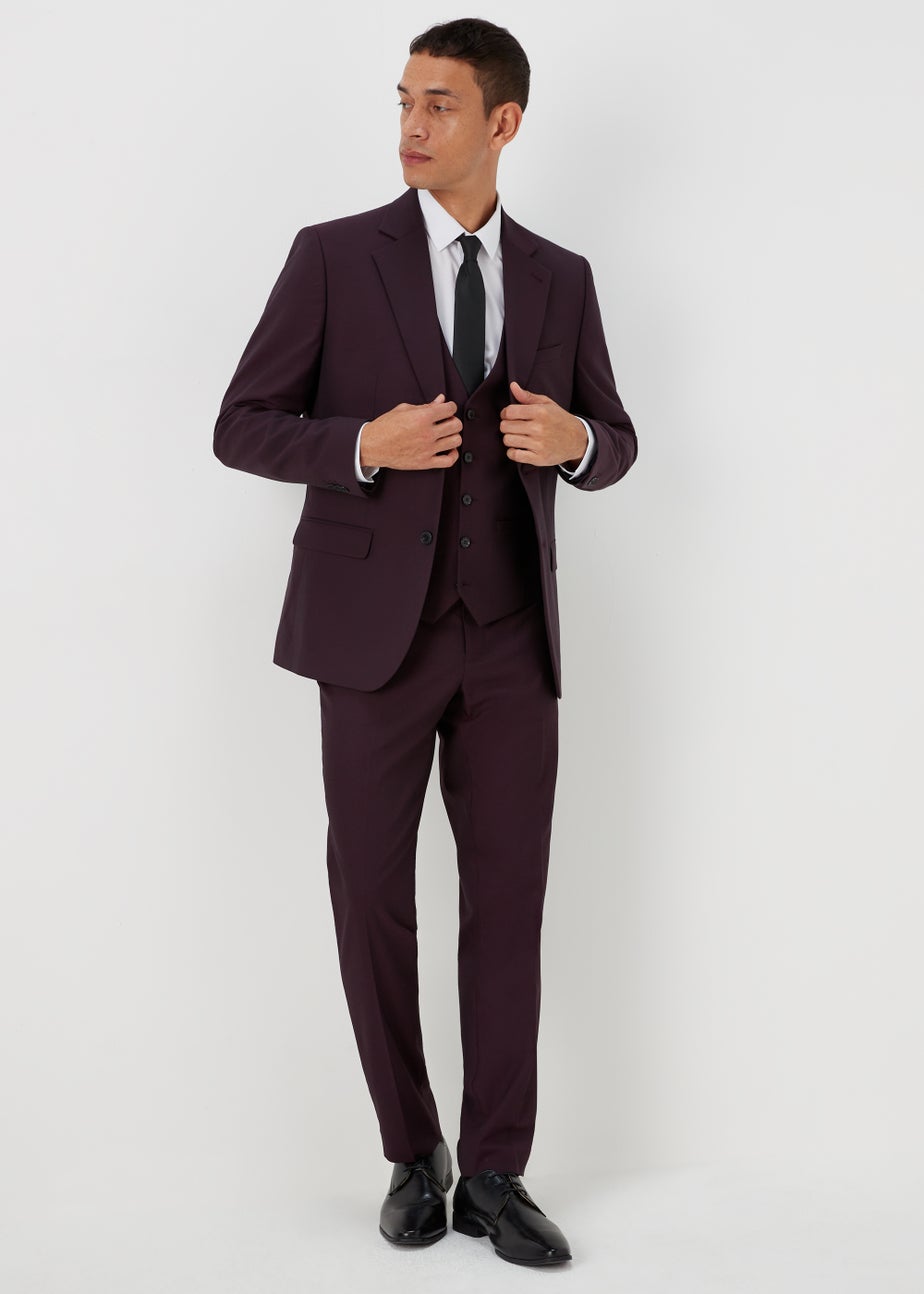 Taylor & Wright Putney Plum Slim Fit Suit Trousers