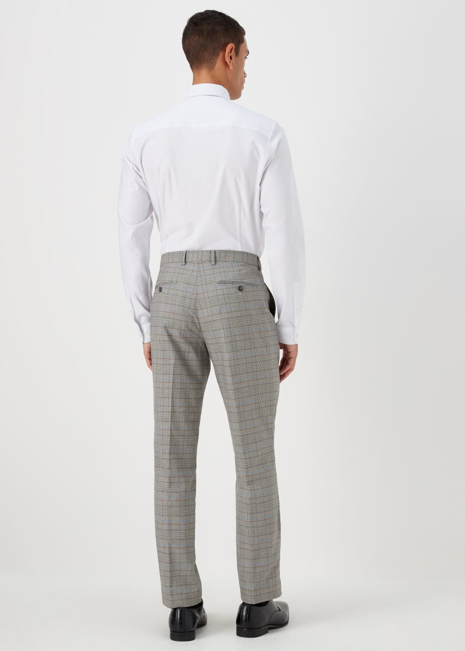 Taylor & Wright Chelsea Stone Check Slim Fit Suit Trousers