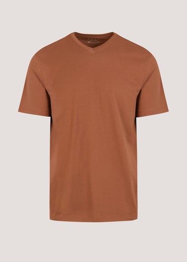 Brown Essential V-Neck T-Shirt