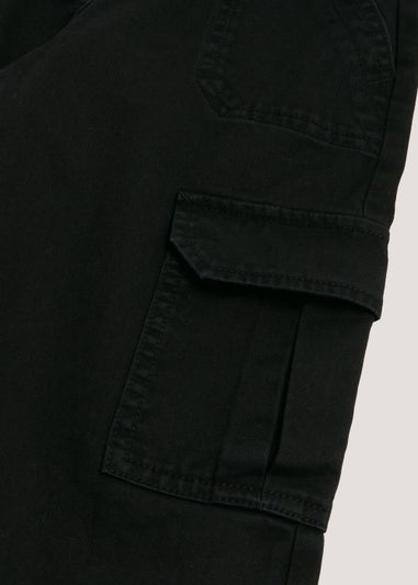 Girls Black Straight Fit Cargo Trousers (4-15yrs)