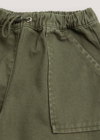 Girls Khaki Parachute Cargo Trousers (4-13yrs)