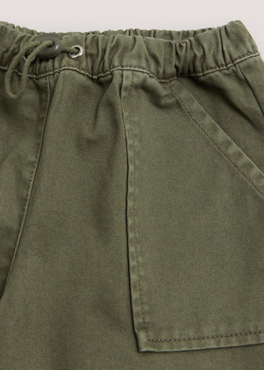 Girls Khaki Parachute Cargo Trousers (4-13yrs)