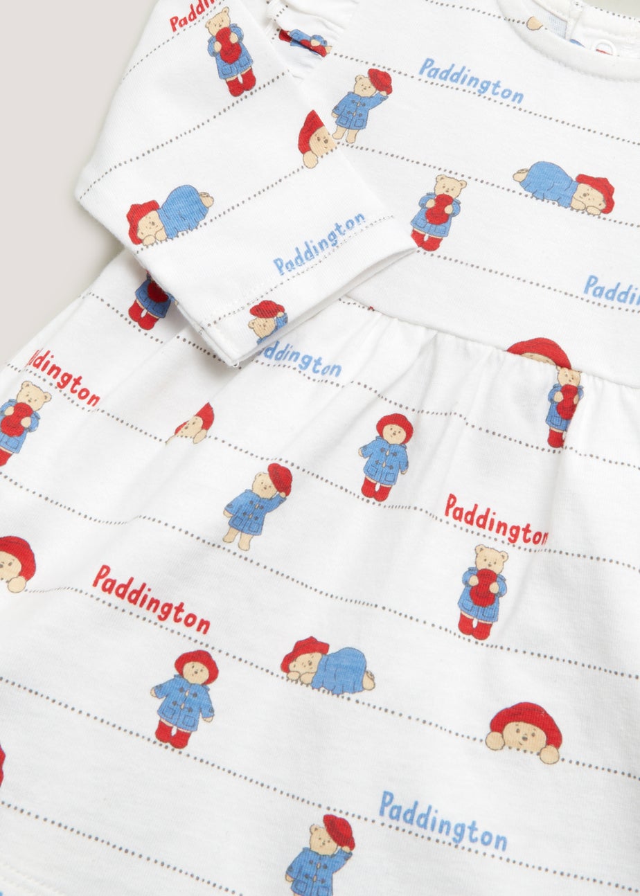 Baby White Paddington Bear Dress (Newborn-12mths)