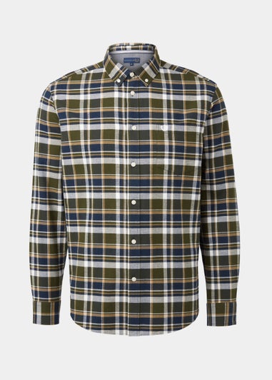 Lincoln Khaki Check Print Textured Shirt