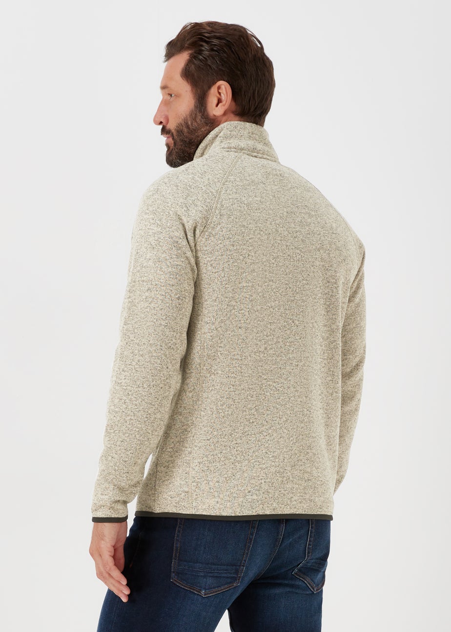 Lincoln Ecru Textured Fleece Zip Up Jacket