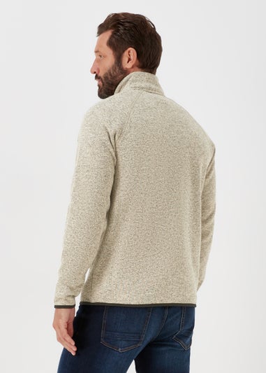 Lincoln Ecru Textured Fleece Zip Up Jacket