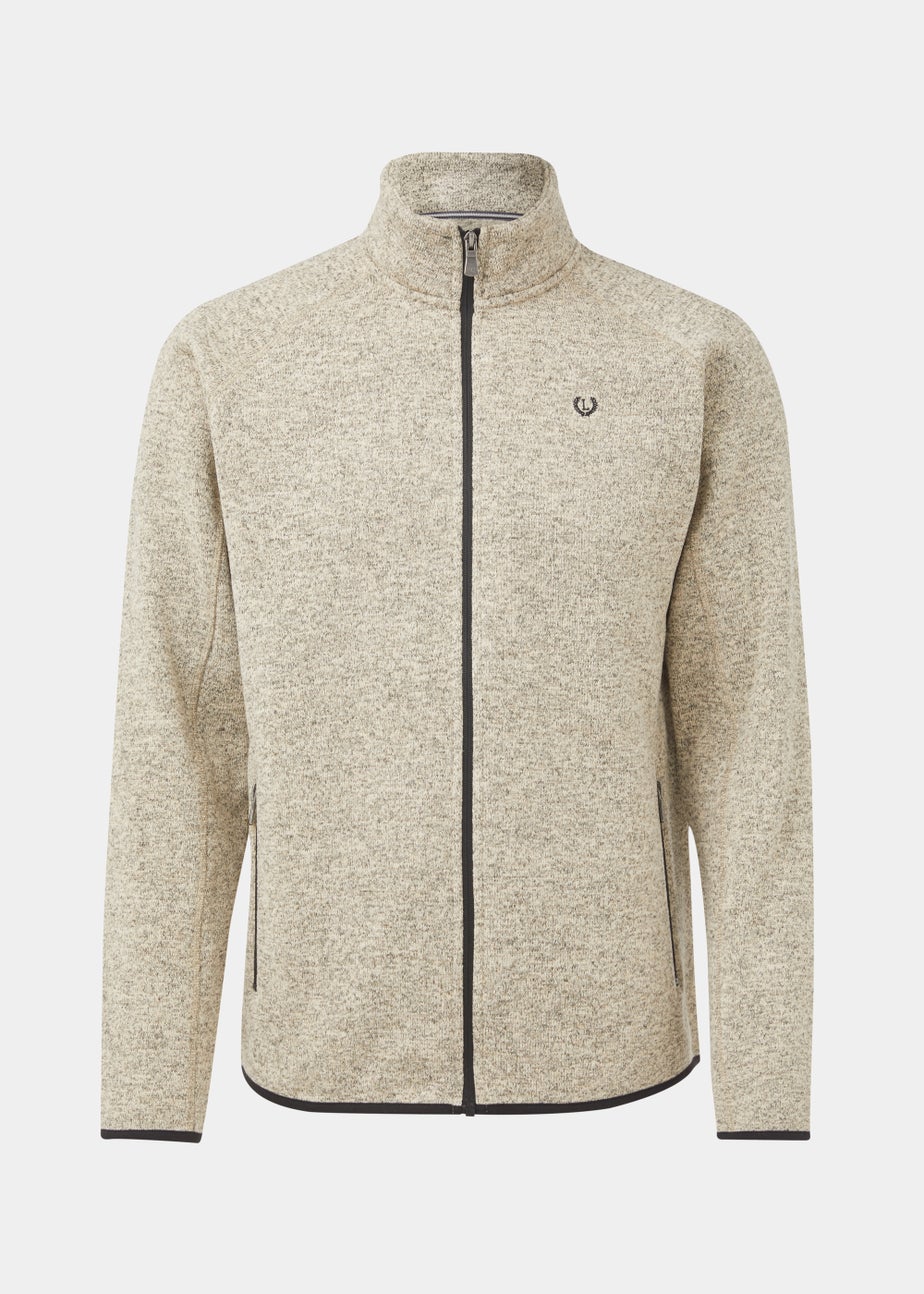 Lincoln Ecru Textured Fleece Zip Up Jacket
