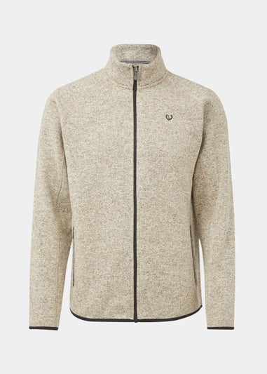 Lincoln Ecru Textured Fleece Zip Up Jacket
