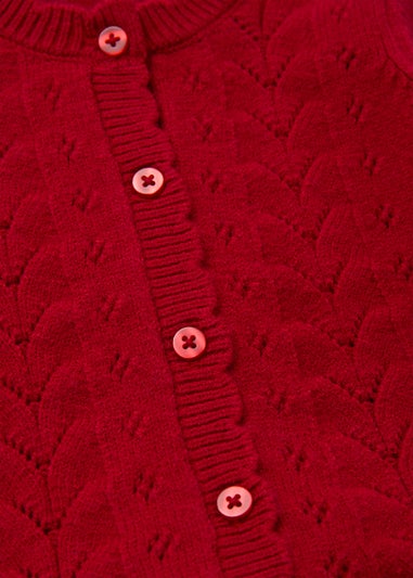 Baby Red Crochet Knitted Cardigan (Newborn-23mths)