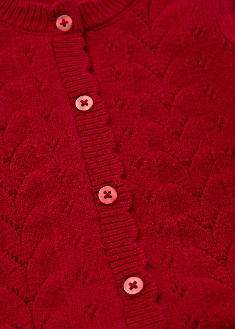 Baby Red Crochet Knitted Cardigan (Newborn-23mths)