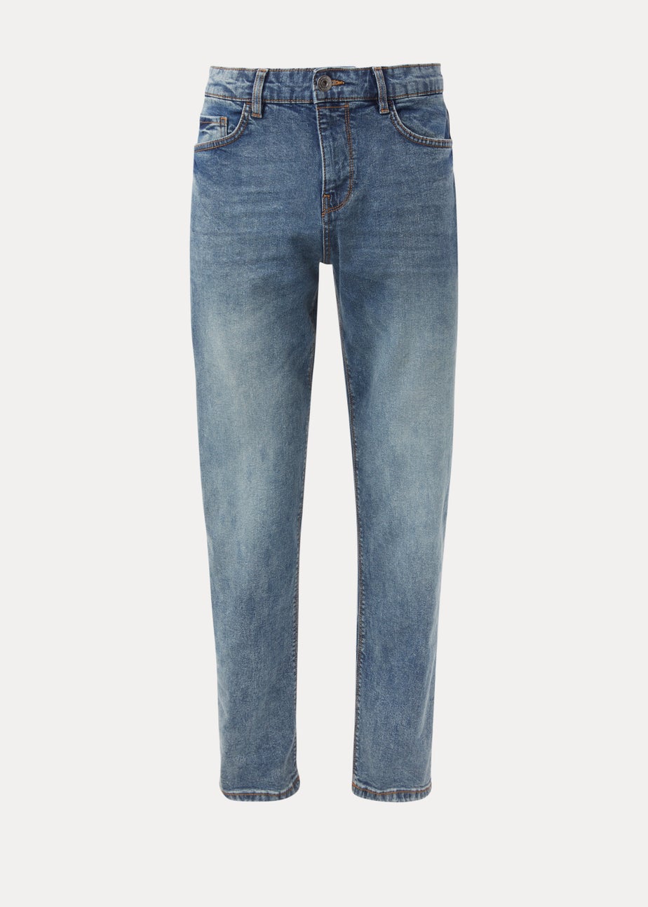 Mid Wash Straight Fit Jeans