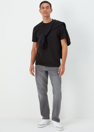 Grey Straight Fit Jeans