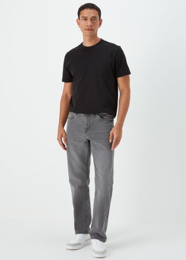 Grey Straight Fit Jeans