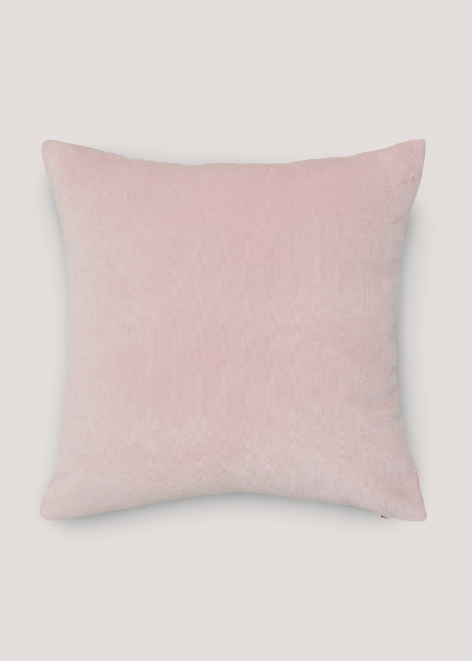 Blush Soft Velour Cushion (43cm x 43cm)