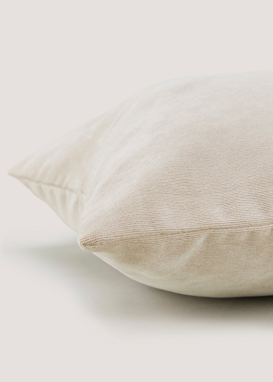 Beige Large Soft Velour Cushion