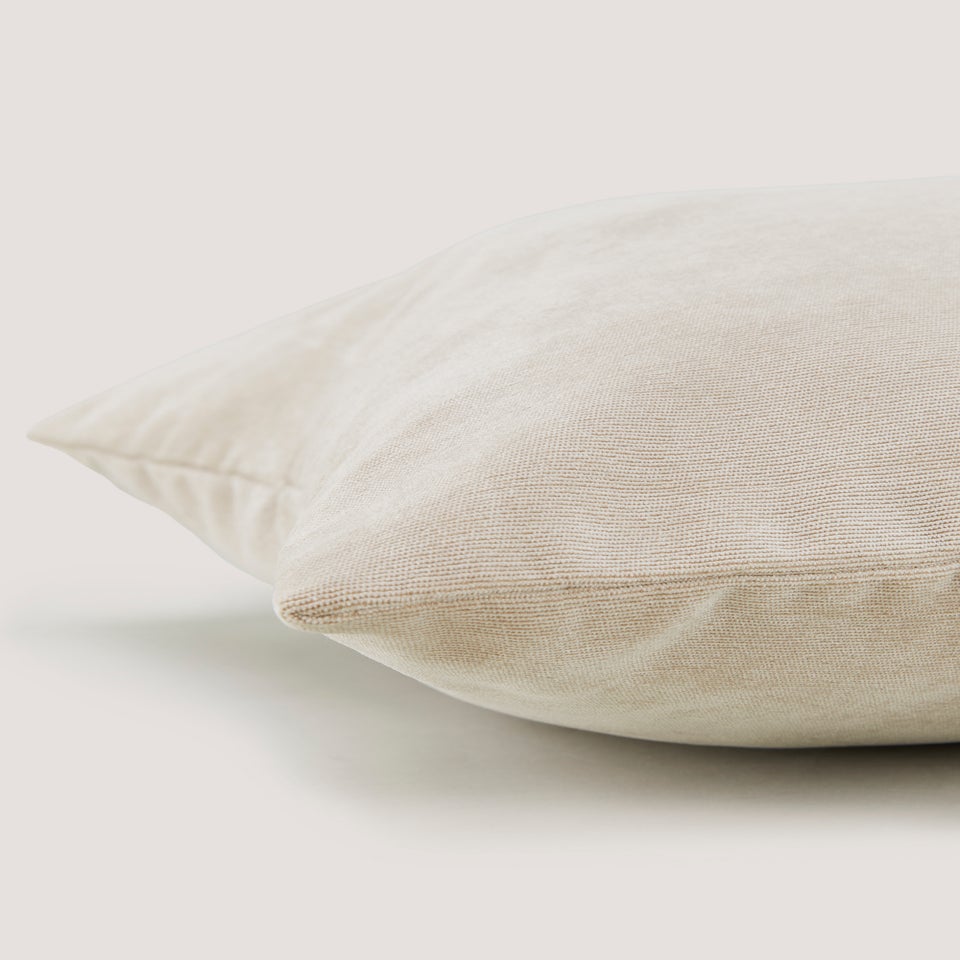 Beige Large Soft Velour Cushion