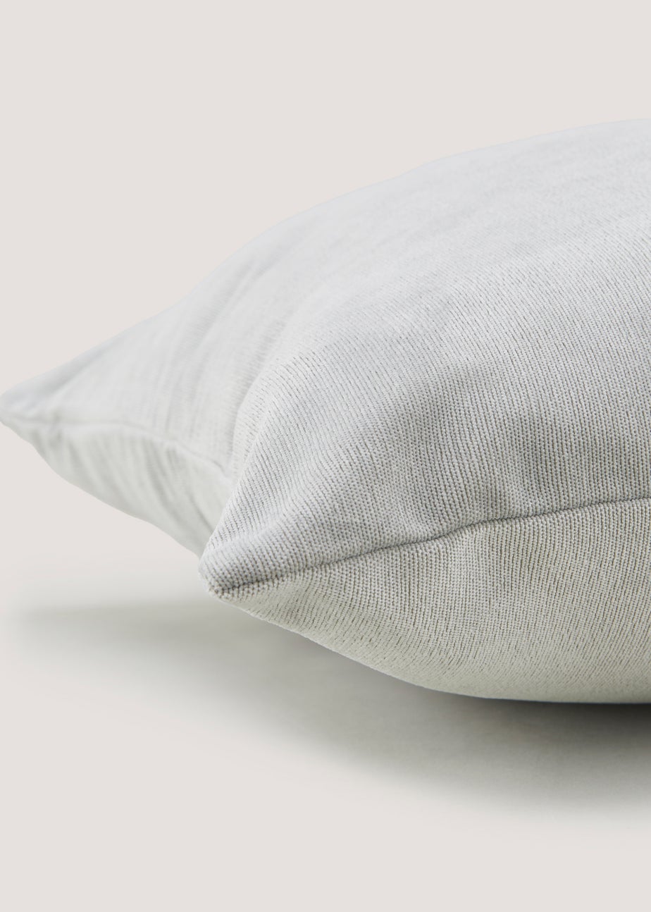Grey Large Soft Velour Cushion