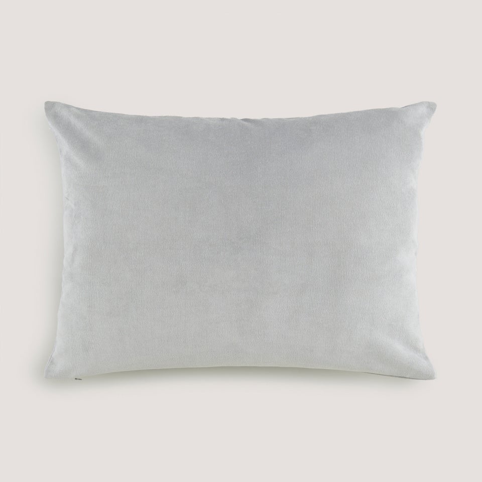 Grey Large Soft Velour Cushion