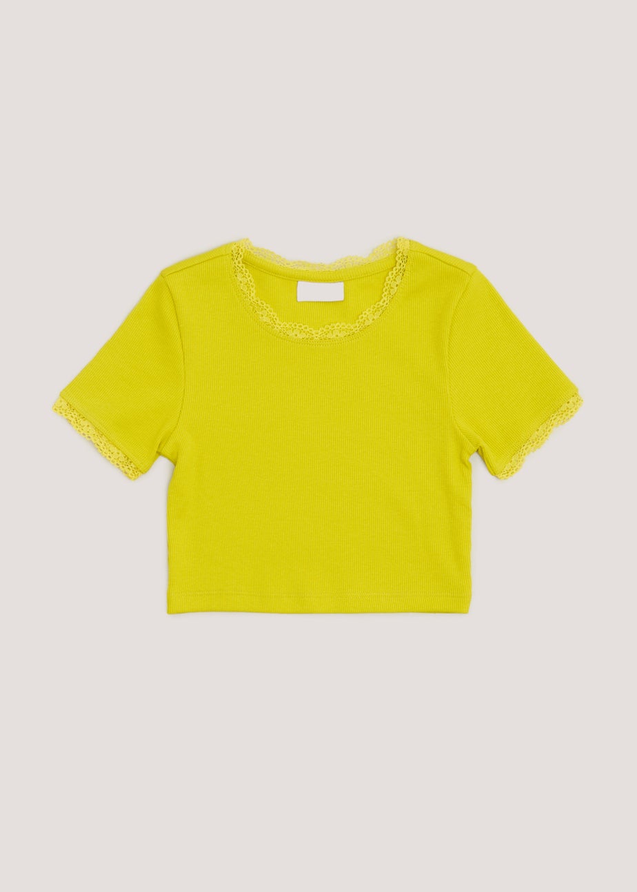 Girls Lime Lace T-Shirt (7-15yrs)