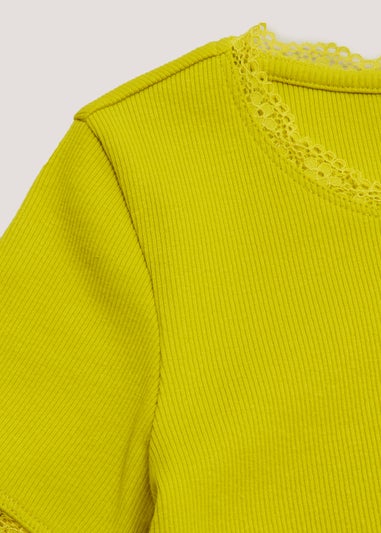 Girls Lime Lace T-Shirt (7-15yrs)