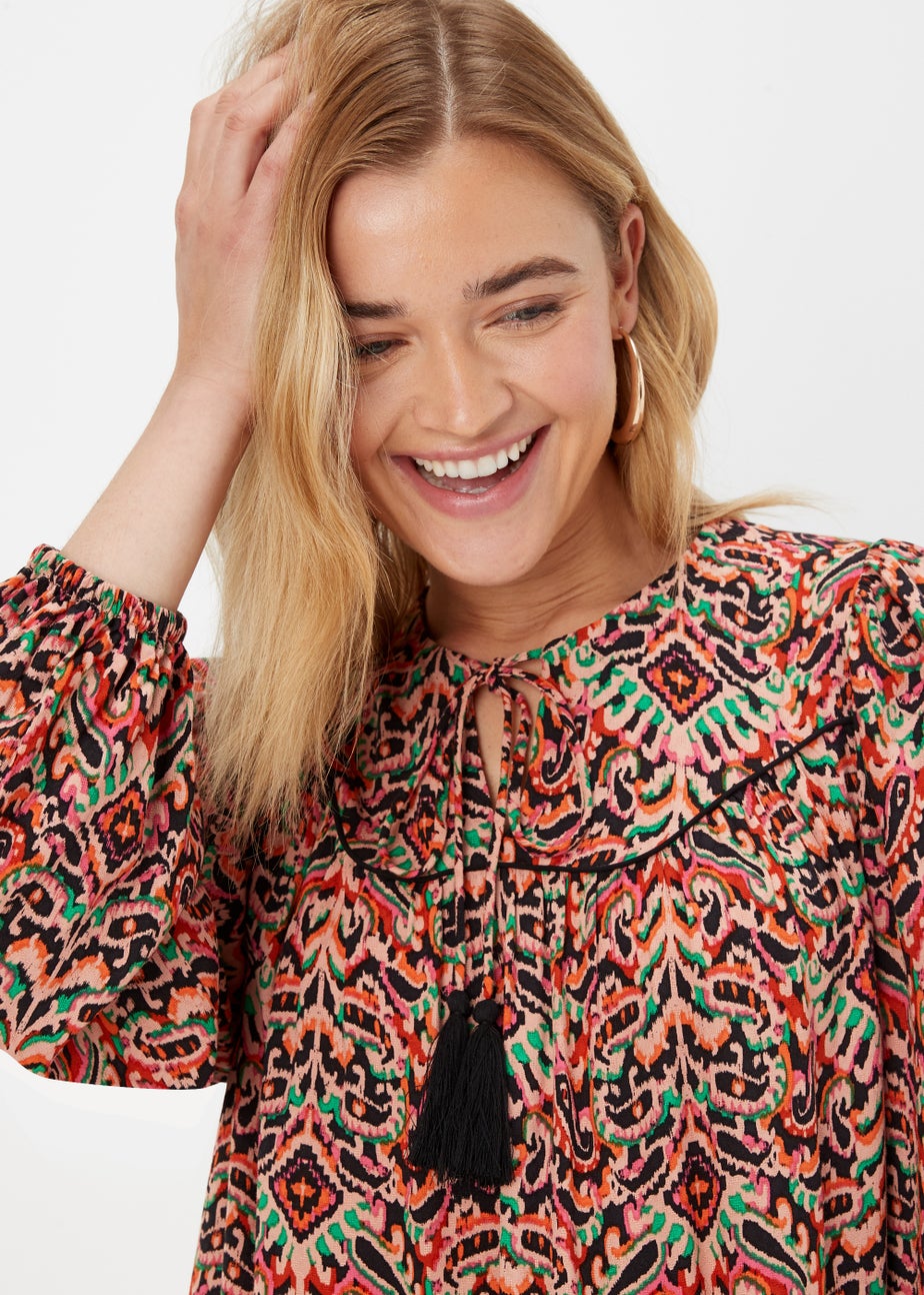 Orange Aztec Mini Dress