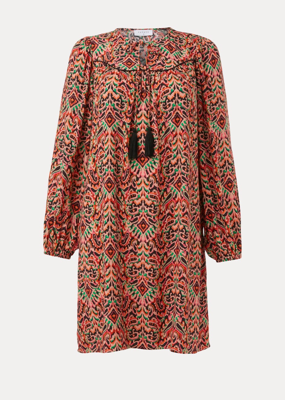 Orange Aztec Mini Dress