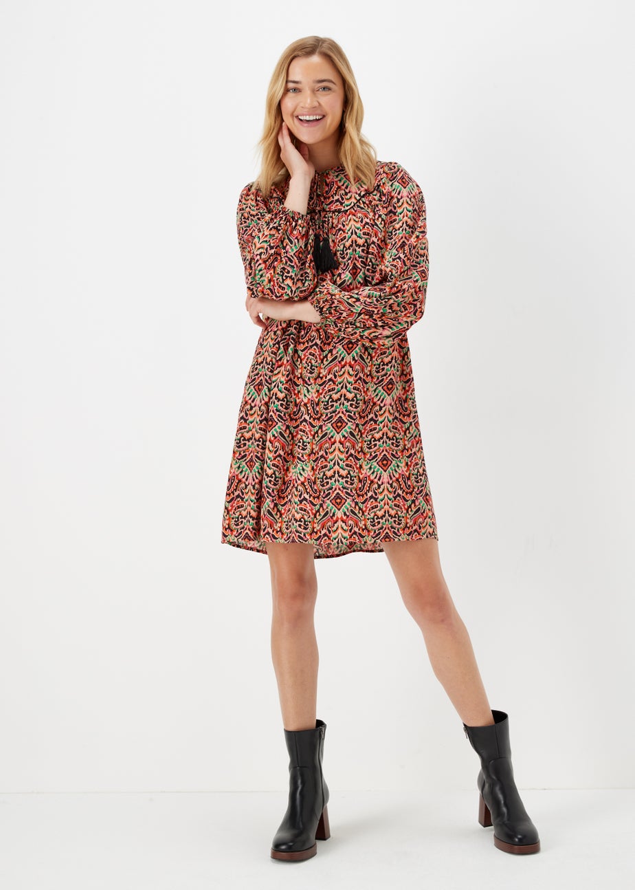 Orange Aztec Mini Dress