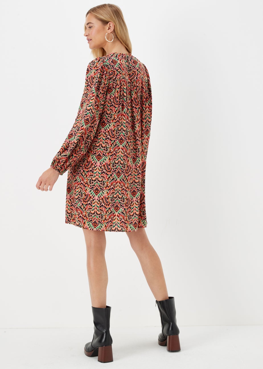 Orange Aztec Mini Dress